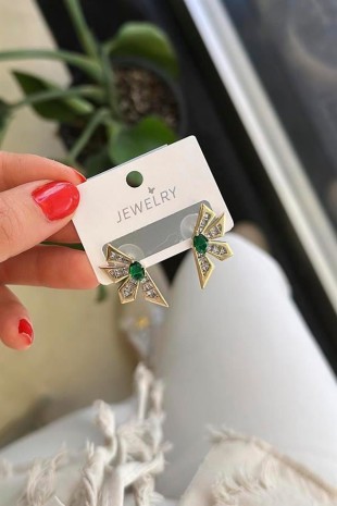 Çiçek Küpe - Yeşil Çiçek Küpe - Yeşil