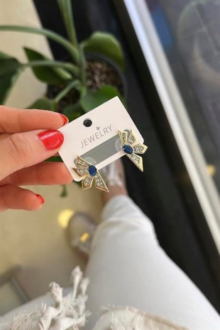 Çiçek Küpe - Mavi Çiçek Küpe - Mavi