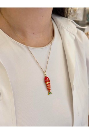 Balık Kolye - Kırmızı Balık Kolye - Kırmızı