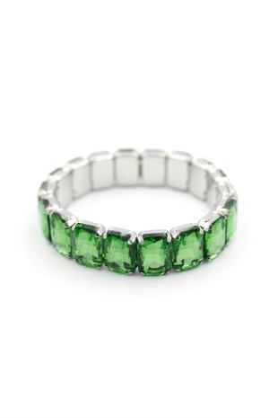 Lastikli Taşlı Bilezik - Yeşil