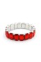 Lastikli Taşlı Bilezik - Kırmızı