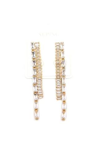 Taşlı Sallantılı Küpe - Altın Taşlı Sallantılı Küpe - Altın