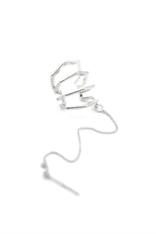 Zincir Çoklu Kıkırdak Küpe - Gümüş Zincir Çoklu Kıkırdak Küpe - Gümüş