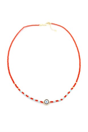 Boncuk Göz Kolye - Kırmızı Boncuk Göz Kolye - Kırmızı