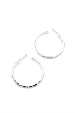 Taşlı Halka Küpe - Gümüş