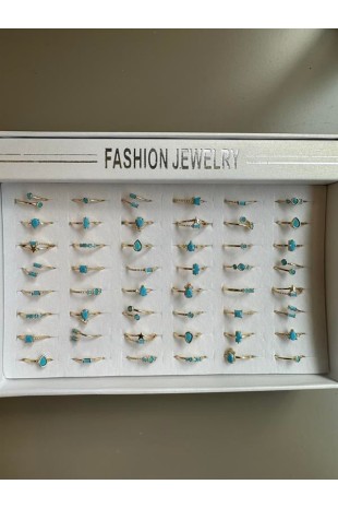 48'li Taşlı Yüzük - Altın