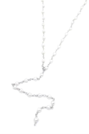 Kalp İncili Y Kolye - Gümüş Kalp İncili Y Kolye - Gümüş