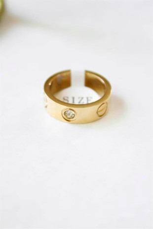 6'lı Crt Model Kalın Taşlı Alyans Yüzük - Altın 6'lı Crt Model Kalın Taşlı Alyans Yüzük - Altın