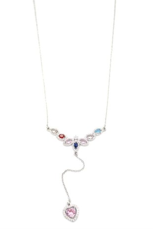 Damla Taşlı Y Kolye - Gümüş