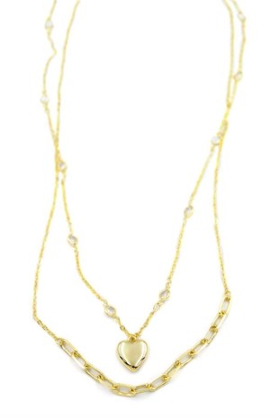 Kalp Kolye - 90cm - Altın Kalp Kolye - 90cm - Altın