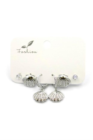 Çoklu Deniz Kabuğu Küpe - Gümüş Çoklu Deniz Kabuğu Küpe - Gümüş