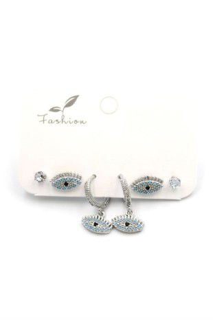 Çoklu Göz Küpe - Gümüş Çoklu Göz Küpe - Gümüş