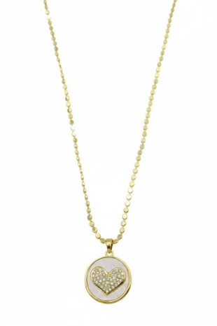Ezme Zincir Kalp Kolye - Altın