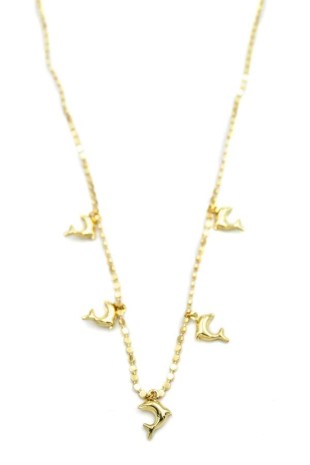 Ezme Zincir Charm Kolye - Altın