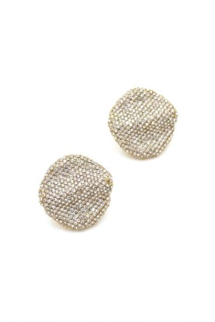 Dalgalı Taşlı Küpe - Beyaz