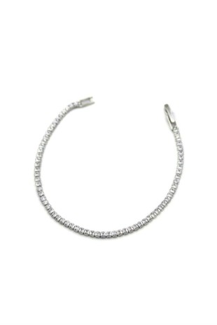 Kare Taşlı Su yolu Bileklik - Gümüş