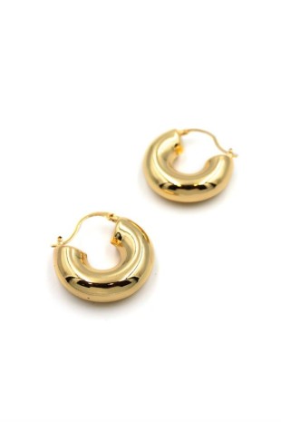 Metal Halka Küpe - Altın