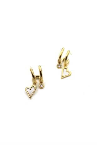 Sedef Kalp Küpe - Altın Sedef Kalp Küpe - Altın