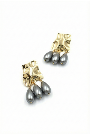 Plaka Küpe - Gri Plaka Küpe - Gri