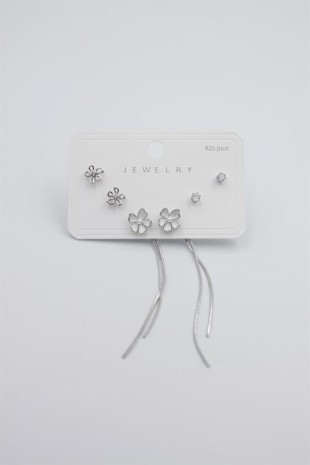 Çoklu Set Küpe - Gümüş Çoklu Set Küpe - Gümüş