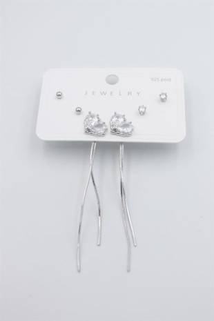 Çoklu Set Küpe - Gümüş Çoklu Set Küpe - Gümüş