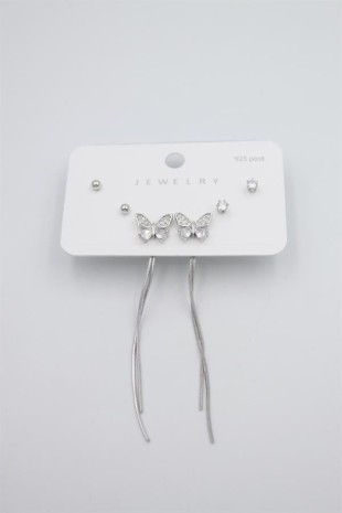 Çoklu Set Küpe - Gümüş Çoklu Set Küpe - Gümüş