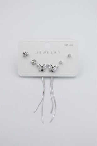 Çoklu Set Küpe - Gümüş