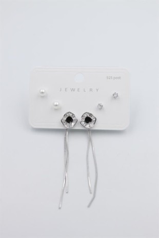 Çoklu Set Küpe - Gümüş Çoklu Set Küpe - Gümüş