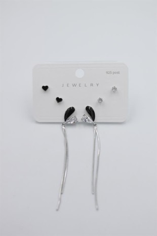 Çoklu Set Küpe - Gümüş Çoklu Set Küpe - Gümüş