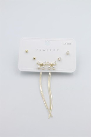 Çoklu Set Küpe - Altın