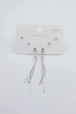 Çoklu Set Küpe - Gümüş Çoklu Set Küpe - Gümüş