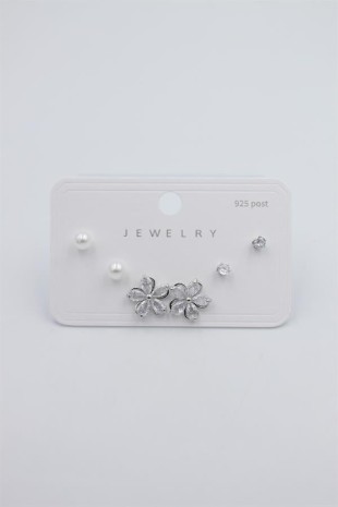 Çoklu Set Küpe - Gümüş Çoklu Set Küpe - Gümüş