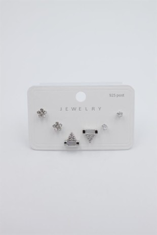 Çoklu Set Küpe - Gümüş Çoklu Set Küpe - Gümüş