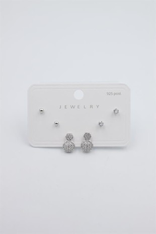 Çoklu Set Küpe - Gümüş Çoklu Set Küpe - Gümüş