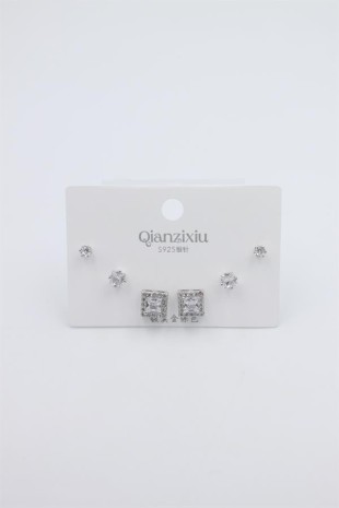 Çoklu Set Küpe - Gümüş Çoklu Set Küpe - Gümüş