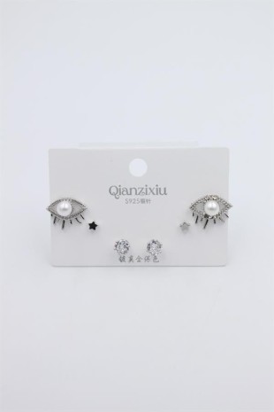 Çoklu Set Küpe - Gümüş Çoklu Set Küpe - Gümüş