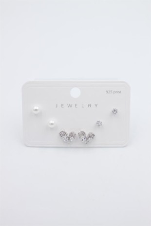 Çoklu Set Küpe - Gümüş Çoklu Set Küpe - Gümüş