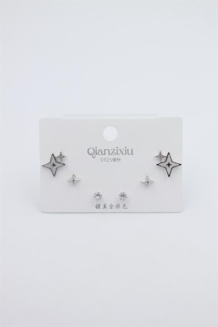 Çoklu Set Küpe - Gümüş Çoklu Set Küpe - Gümüş