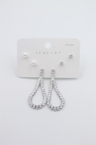 Çoklu Set Küpe - Gümüş Çoklu Set Küpe - Gümüş