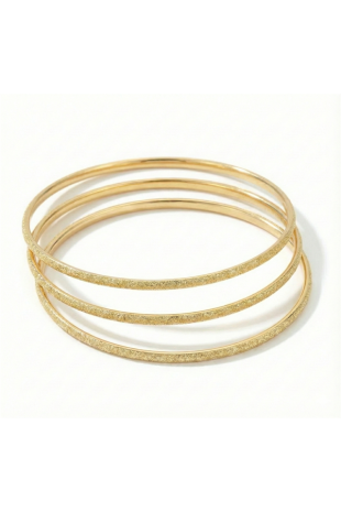 3'lü Simli Ajda Bilezik-65mm - Altın 3'lü Simli Ajda Bilezik-65mm - Altın