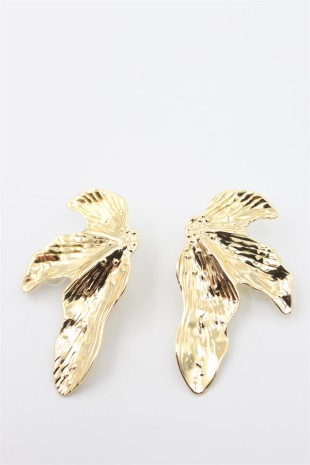 Yaprak Küpe - Altın