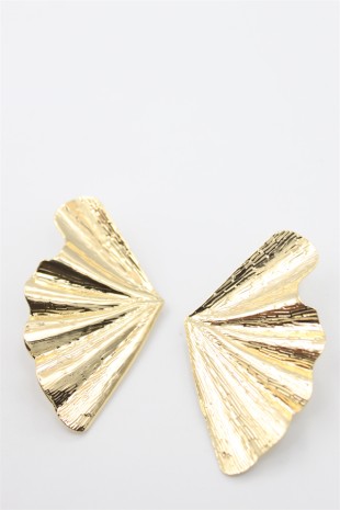 Yaprak Küpe - Altın Yaprak Küpe - Altın