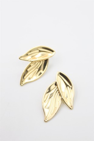 Yaprak Küpe - Altın Yaprak Küpe - Altın