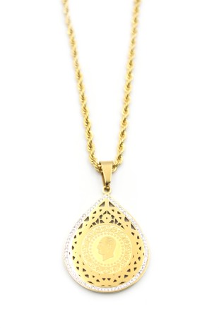 Yarımlık Damla Kolye - Altın Yarımlık Damla Kolye - Altın