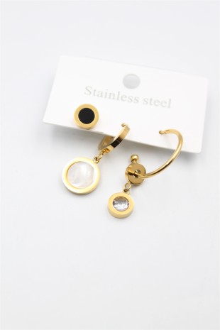 3'lü Blg Küpe - Altın