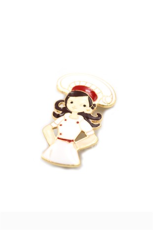 Aşçı Broş - Beyaz