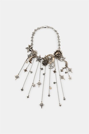 Ay ve Yıldız Uçlu Metal Kolye - Altın Ay ve Yıldız Uçlu Metal Kolye - Altın