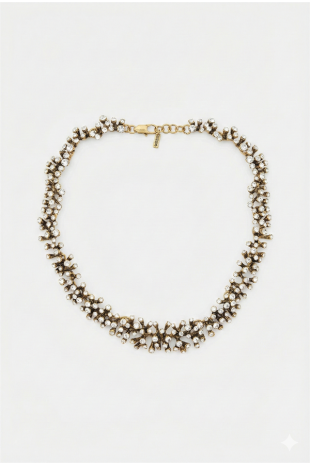 Taşlı Mercan Kolye - Altın Taşlı Mercan Kolye - Altın