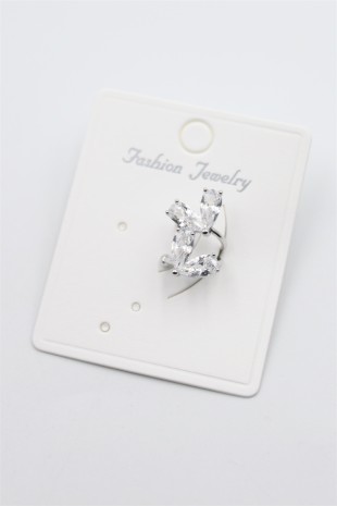 Taşlı Kıkırdak Küpe - Gümüş