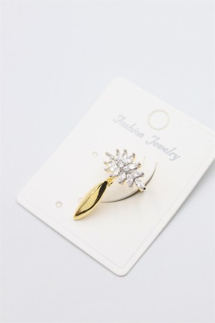 Taşlı Kıkırdak Küpe - Altın